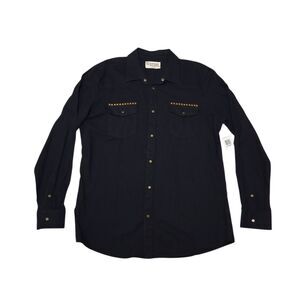 No Retreat Men's XL Shirt NEW WITH TAGS Black Long Sleeve 100% Cotton Button Up